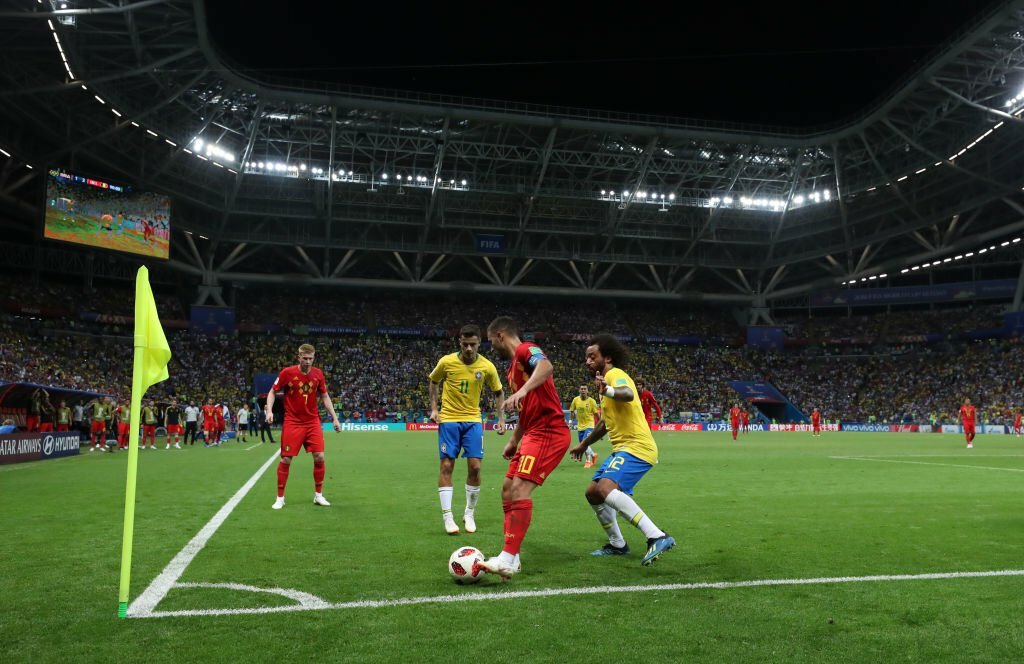 ادن هازارد در بازی برزیل و بلژیک