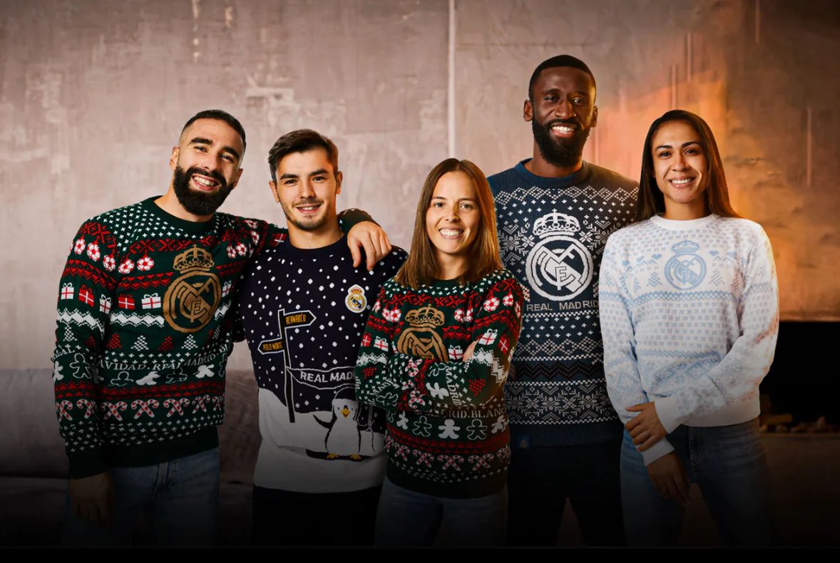 رونمایی بازیکنان رئال مادرید از لباس های با طرح کریسمس باشگاه